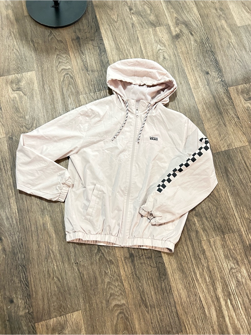Vans Light Pink Checkerboard Hooded Windbreaker Jacket